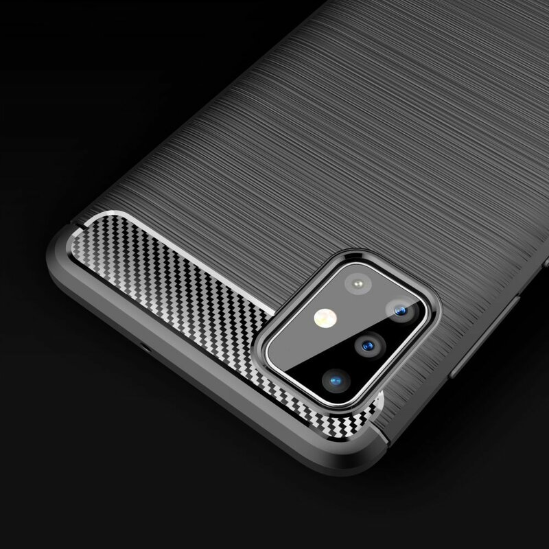 Husa Huawei P40 Lite E Techsuit Carbon Silicone, negru