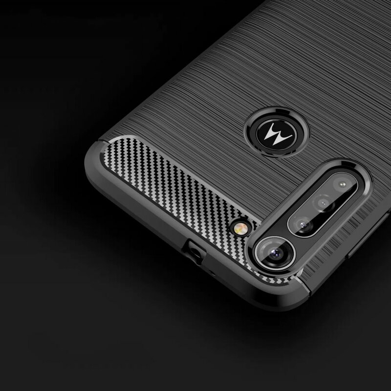 Husa Motorola Moto G8 Power Techsuit Carbon Silicone, negru