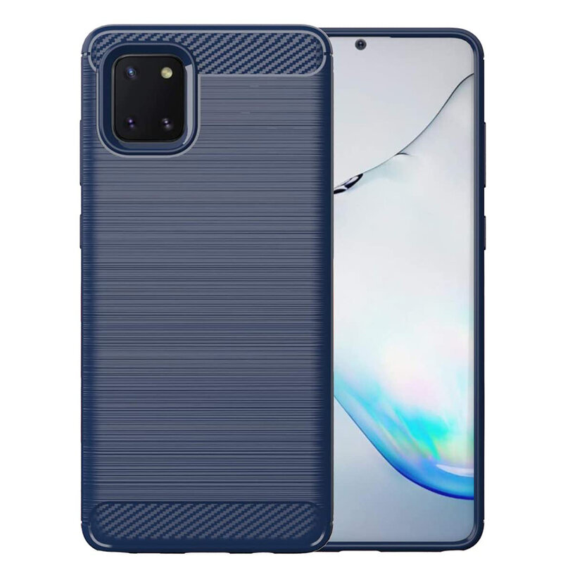 Husa Samsung Galaxy Note 10 Lite Techsuit Carbon Silicone, albastru