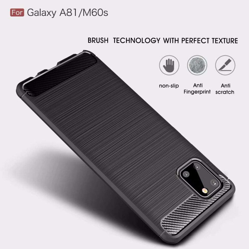 Husa Samsung Galaxy Note 10 Lite Techsuit Carbon Silicone, negru