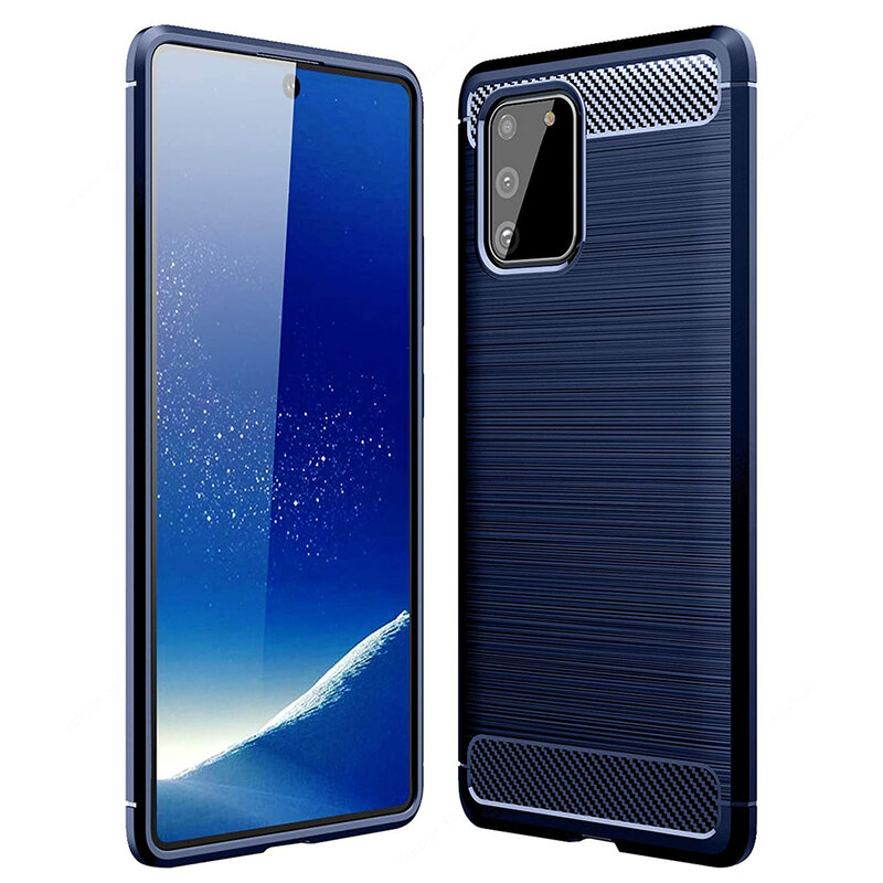 Husa Samsung Galaxy S10 Lite Techsuit Carbon Silicone, albastru
