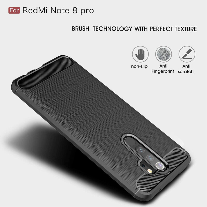 Husa Xiaomi Redmi Note 8 Pro Techsuit Carbon Silicone, negru, albastru