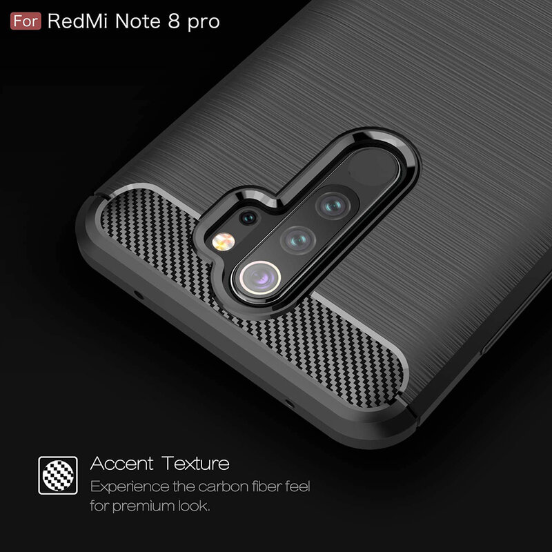Husa Xiaomi Redmi Note 8 Pro Techsuit Carbon Silicone, negru, albastru