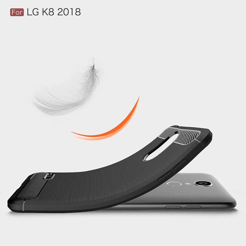 Husa LG K8 2018 Techsuit Carbon Silicone, negru