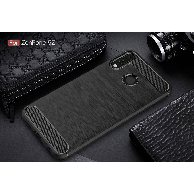 Husa Asus Zenfone 5z ZS620KL TPU Carbon Albastru