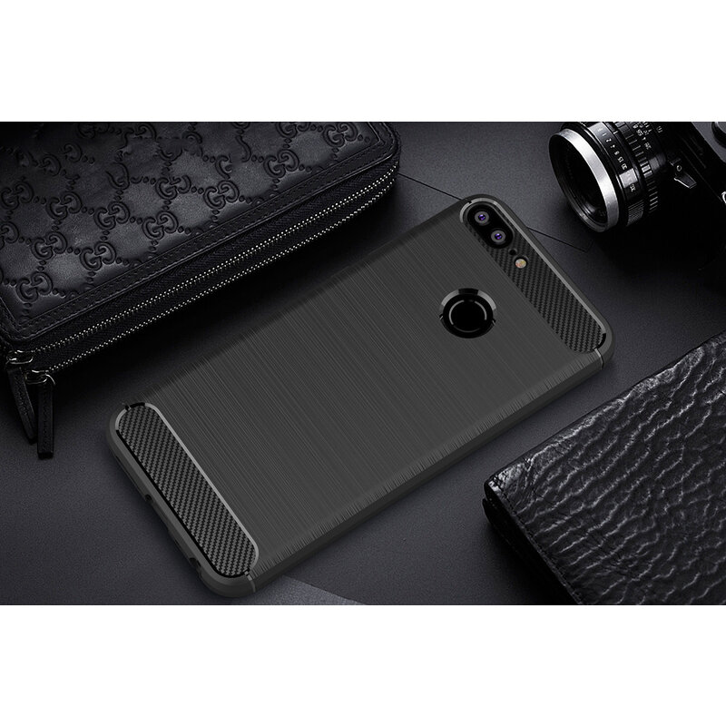 Husa Huawei Honor 9 Lite Techsuit Carbon Silicone, rosu