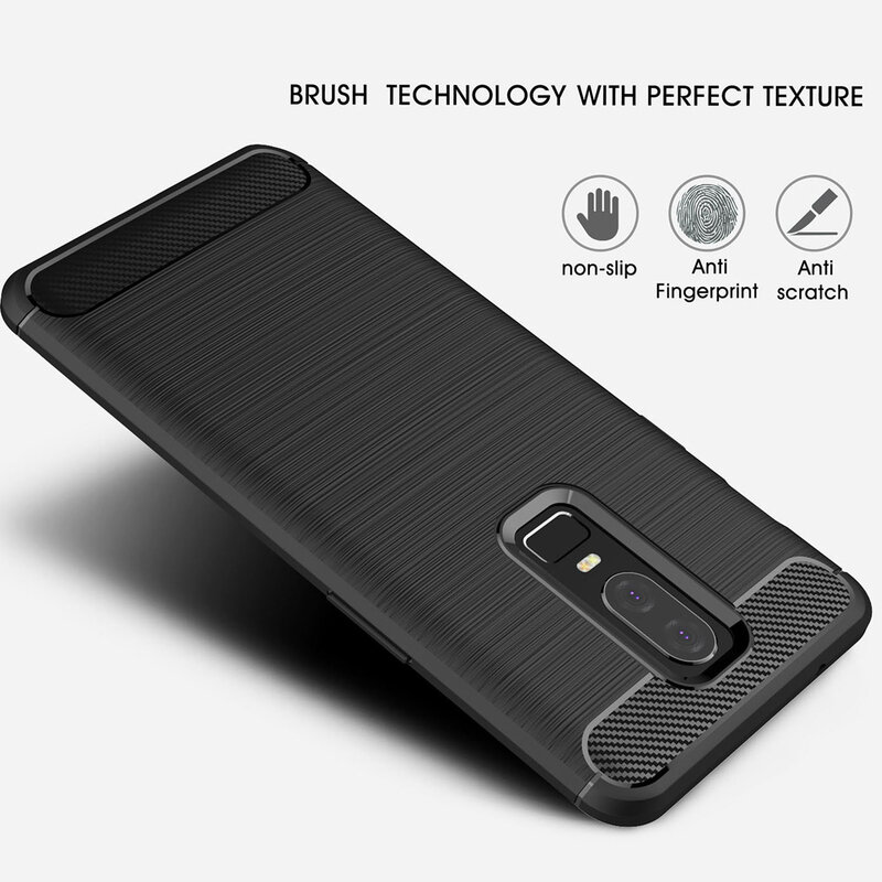 Husa OnePlus 6 Techsuit Carbon Silicone, rosu