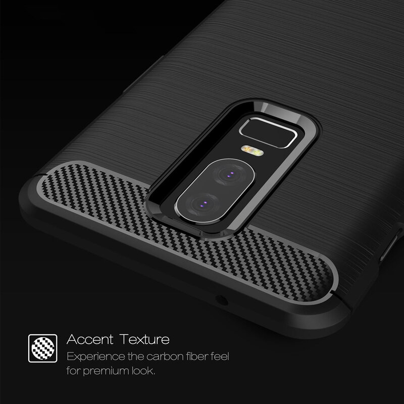 Husa OnePlus 6 Techsuit Carbon Silicone, rosu