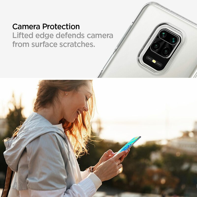 Husa Xiaomi Redmi Note 9 Pro Spigen Liquid Crystal, transparenta