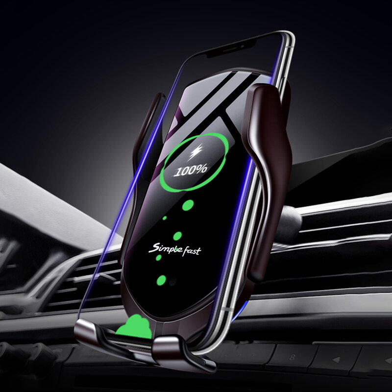 Suport Auto Incarcare Wireless Simple Fast R2 Pentru Grila De Ventilatie 10W/ 2A/ 5V – Auriu