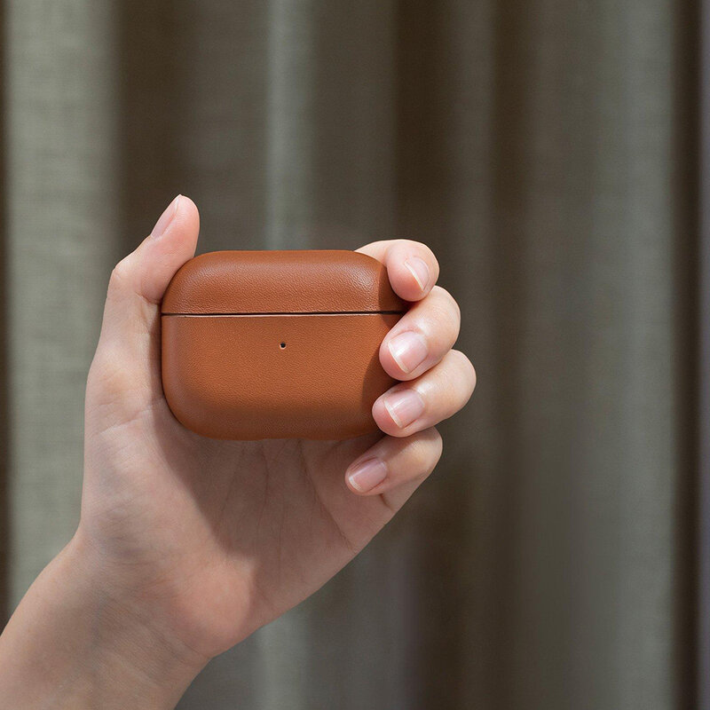 Husa Apple Airpods Native Union Leather Case Din Piele Naturala Italiana Premium Fabricata Manual - Tan