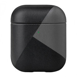 Husa Apple Airpods Native Union Marquetry Leather Case Piele Naturala Italiana Premium Fabricata Manual - Black