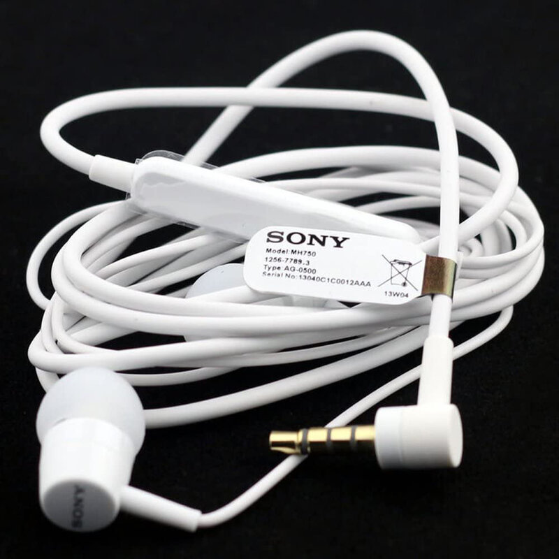 Casti In-Ear Originale Sony MH-750 HQ Headset Cu Fir Si Microfon Universale 3.5mm 1.4m - Bulk - White