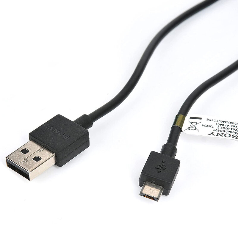 Cablu De Date Original Sony EC801 / EC803 USB to Micro-USB Pentru Sony Xperia 2.4A 1.2m - Bulk - Black
