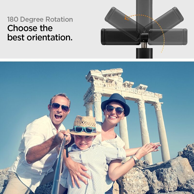 Suport Selfie Stick Spigen S550W LED Light Aluminum Monopod Bluetooth Wireless - Midnight Black