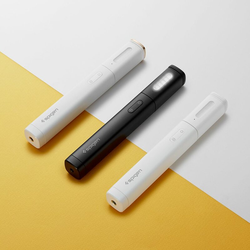 Suport Selfie Stick Spigen S550W LED Light Aluminum Monopod Bluetooth Wireless - Angel Ring White