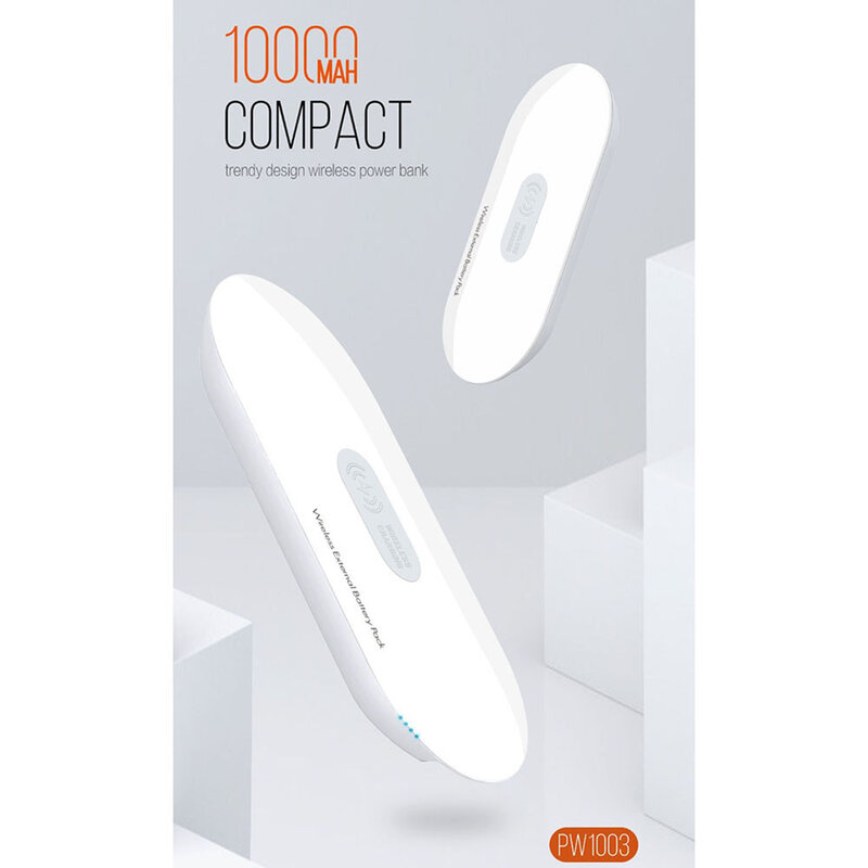 Baterie Externa Wireless Ldnio PW1003 1xUSB With Induction Charging + Cablu Micro-USB 10000mAh - White