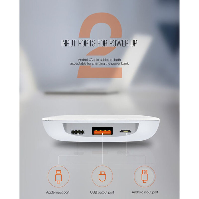 Baterie Externa Wireless Ldnio PW1003 1xUSB With Induction Charging + Cablu Micro-USB 10000mAh - White