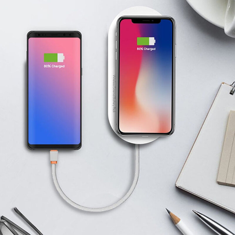 Baterie Externa Wireless Ldnio PW1003 1xUSB With Induction Charging + Cablu Micro-USB 10000mAh - White