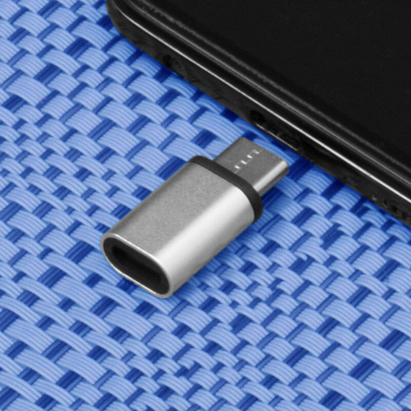 Adaptor Charger Micro-USB To Type-C Convertor Pentru Incarcare si Transfer De Date - 0009 - Argintiu