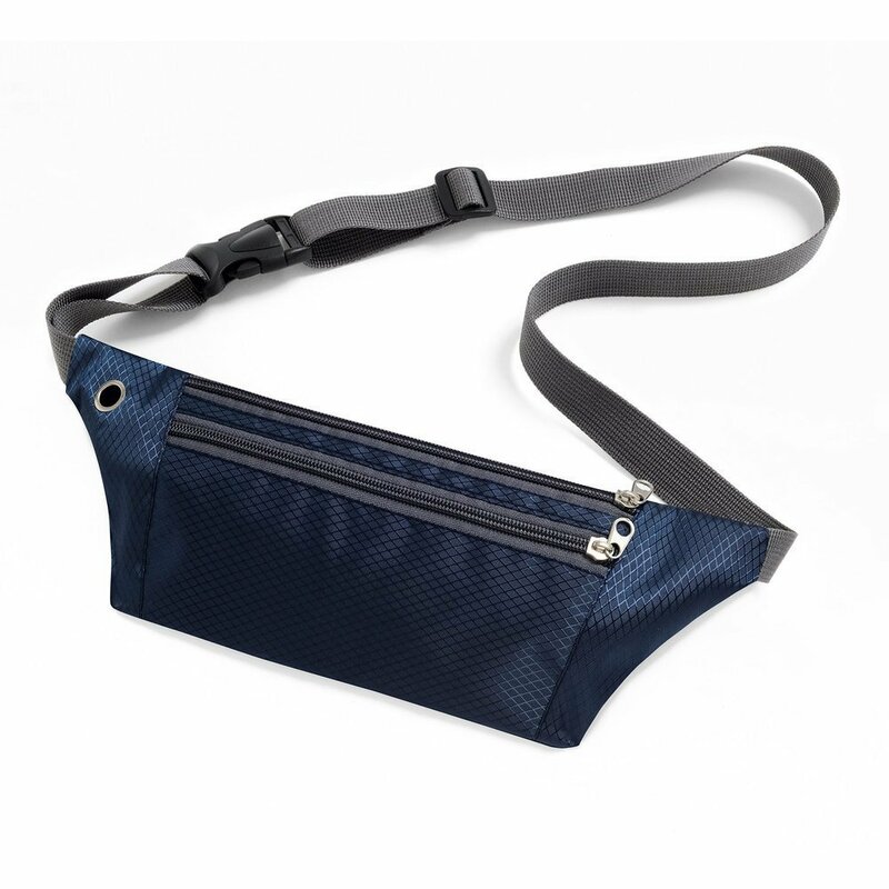 Husa Alergare Tripple Zip Belt Bag Ultimate Running With Headphone Outlet Tip Curea Borseta Universala - Blue