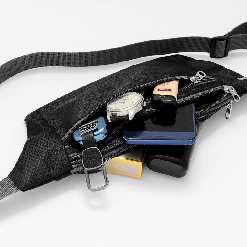 Husa Alergare Tripple Zip Belt Bag Ultimate Running With Headphone Outlet Tip Curea Borseta Universala - Red