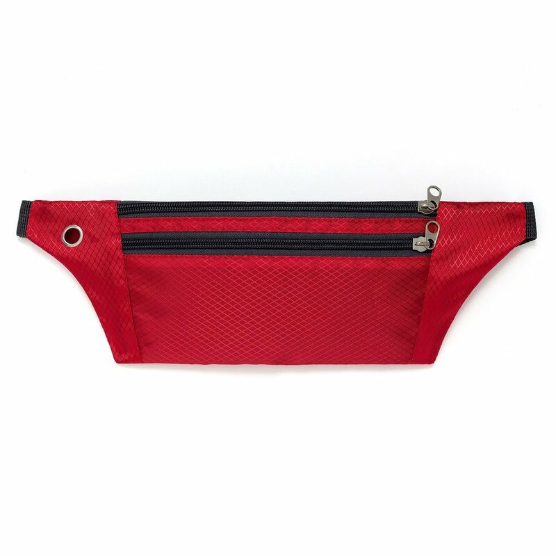 Husa Alergare Tripple Zip Belt Bag Ultimate Running With Headphone Outlet Tip Curea Borseta Universala - Red