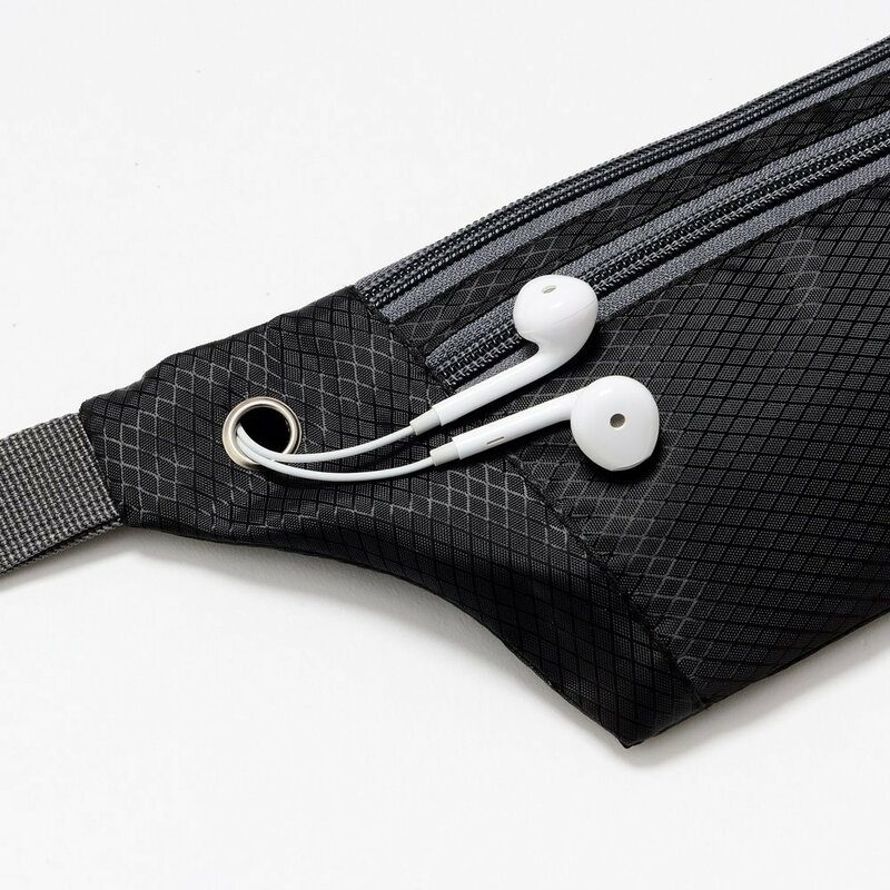 Husa Alergare Tripple Zip Belt Bag Ultimate Running With Headphone Outlet Tip Curea Borseta Universala - Green