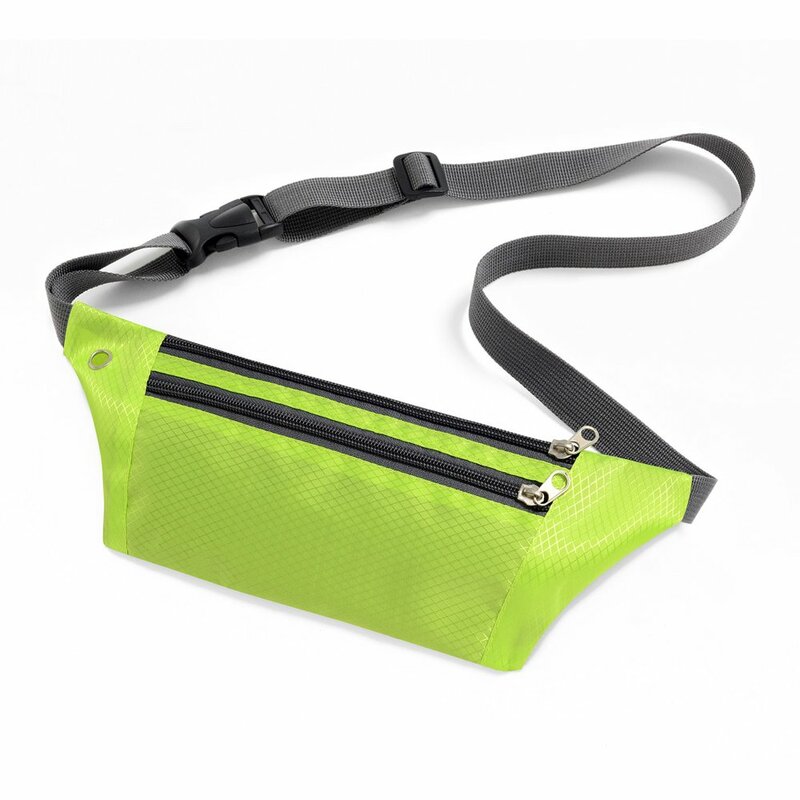 Husa Alergare Tripple Zip Belt Bag Ultimate Running With Headphone Outlet Tip Curea Borseta Universala - Green