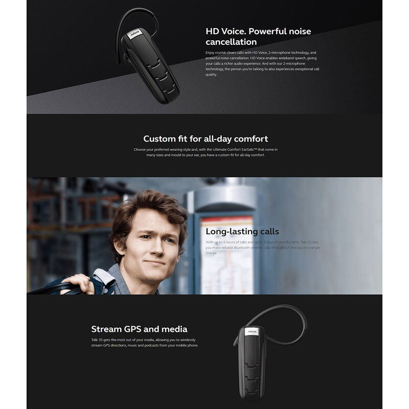 Casca Bluetooth Mono Jabra Talk 35 Auricular Original Wireless  - Black