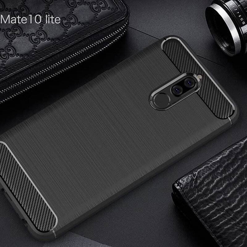 Husa Huawei Mate 10 Lite Techsuit Carbon Silicone, negru