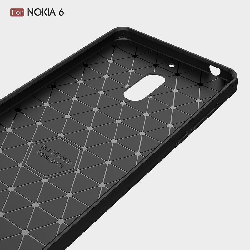 Husa Nokia 6 Techsuit Carbon Silicone, negru