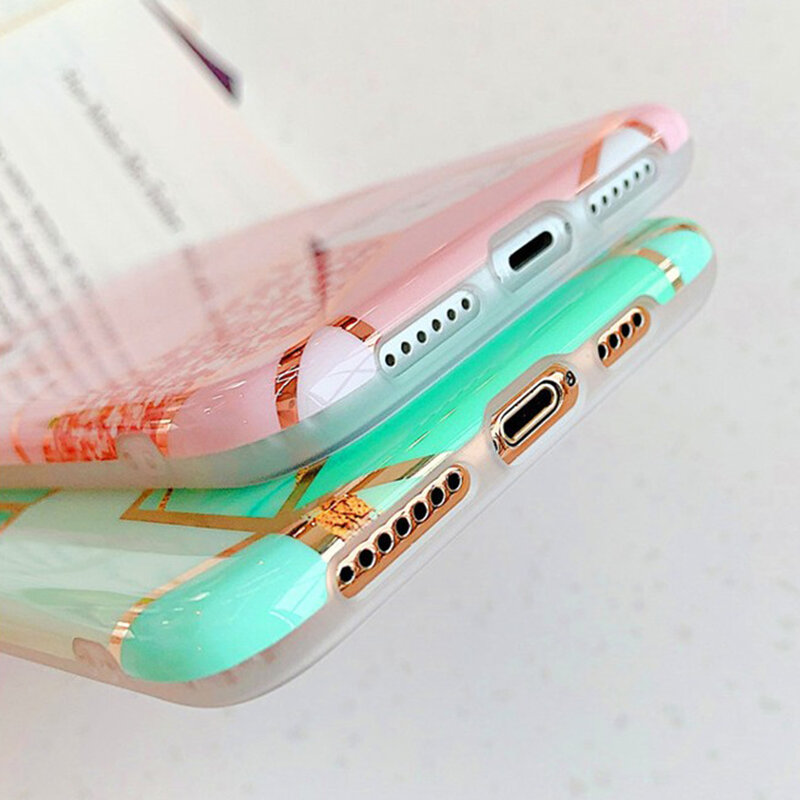 Husa Xiaomi Redmi 8A Mobster Laser Marble Shockproof TPU - Pink