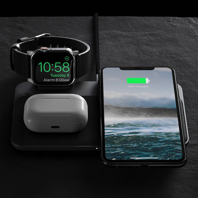 Incarcator Wireless Nomad Base Station 5 in 1 Apple Watch Stand USB-C/USB-A/Iphone/Apple Watch/AirPods - Black