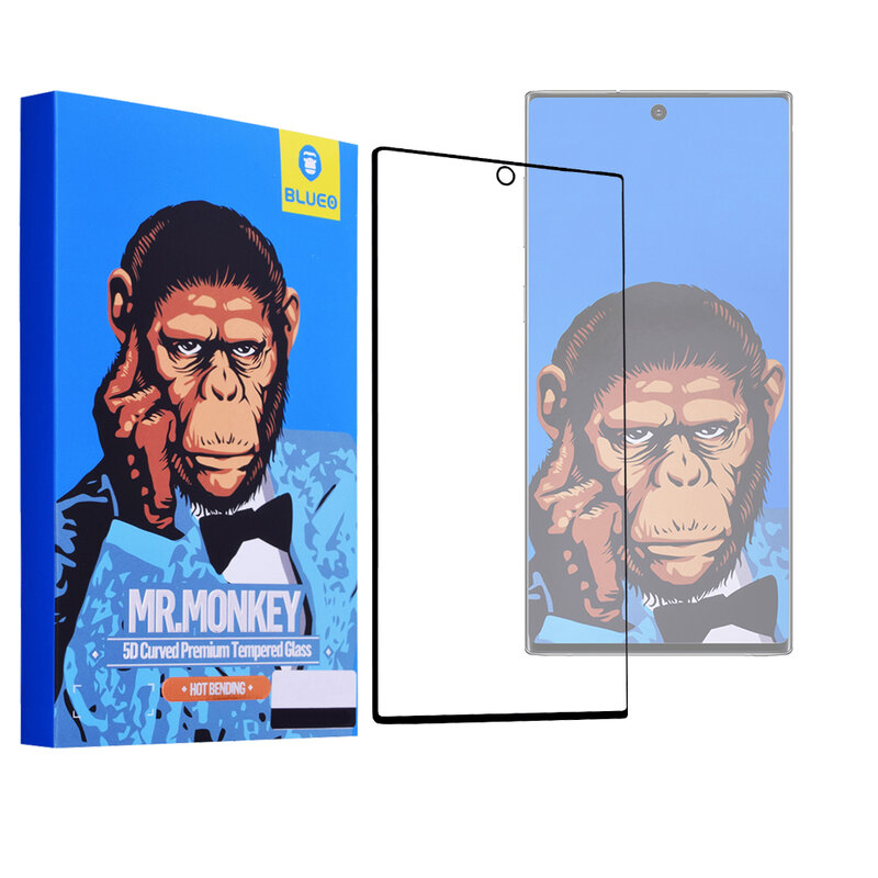 Folie Sticla Samsung Galaxy Note 10 Blueo Mr. Monkey 5D Hot Bending Cu Rama - Negru