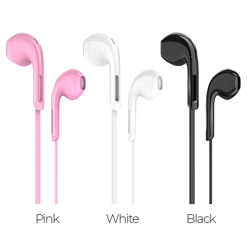 Casti In-Ear Hoco M39 Rhyme Sound HiFi Quality Wired 3.5mm Jack With Microphone 1.2m - Pink