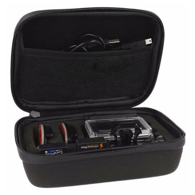 Husa GoPro Hero Holder Bag Geanta Universala Camere De Actiune Cu Spatii De Depozitare Si Fermoar - S - Black