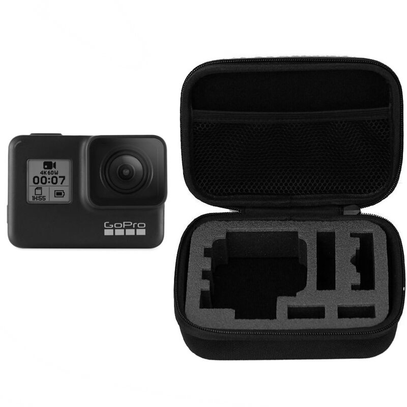 Husa GoPro Hero Holder Bag Geanta Universala Camere De Actiune Cu Spatii De Depozitare Si Fermoar - S - Black
