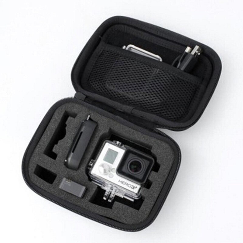 Husa GoPro Hero Holder Bag Geanta Universala Camere De Actiune Cu Spatii De Depozitare Si Fermoar - S - Black