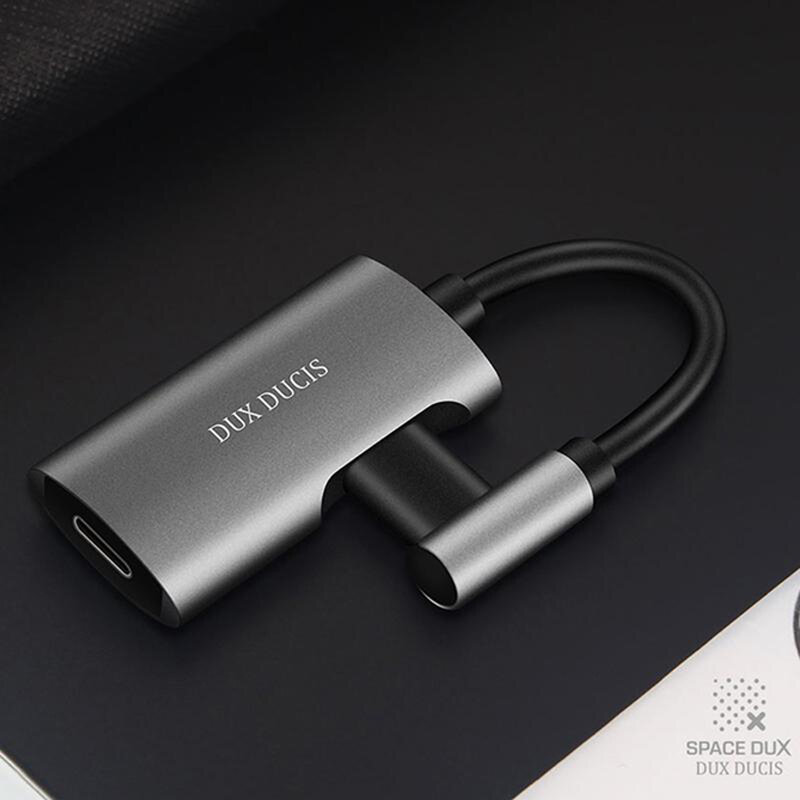 Adaptor Lightning Iphone 2in1 Casti Si Incarcator , Dux Ducis K3 - Negru