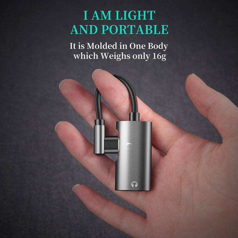 Adaptor Lightning Iphone 2in1 Casti Si Incarcator , Dux Ducis K3 - Negru