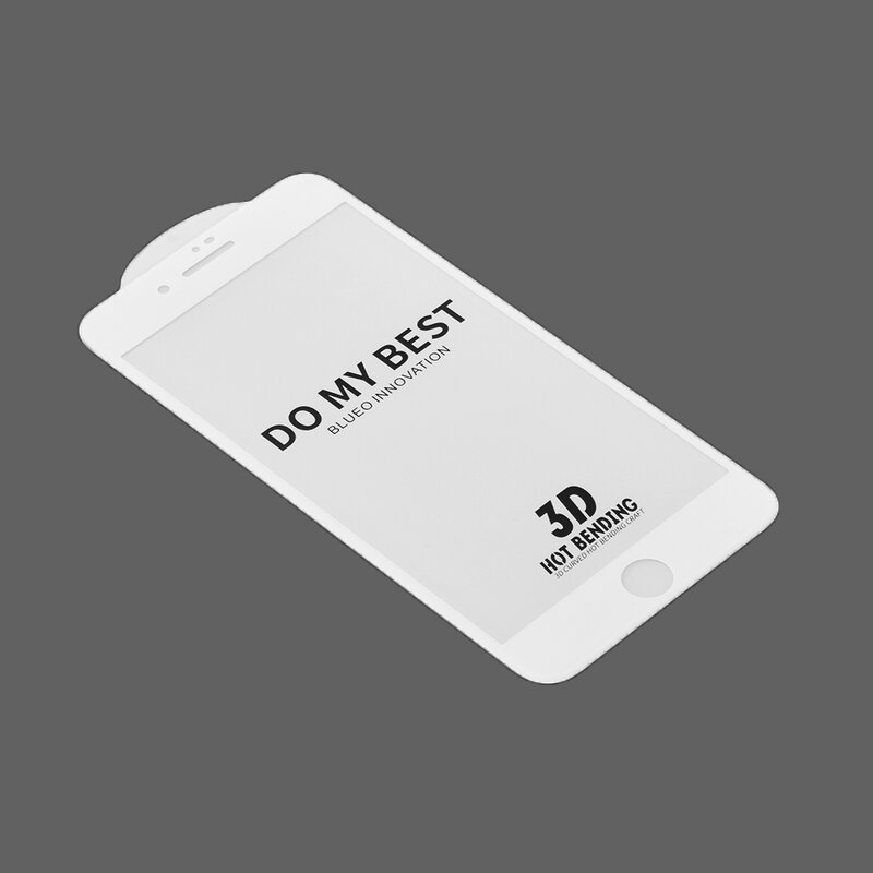 Folie Sticla Apple iPhone 8 Mr. Monkey 5D Hot Bending Cu Rama - Alb