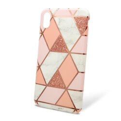 Husa iPhone X, iPhone 10 Mobster Laser Marble Shockproof TPU - Pink