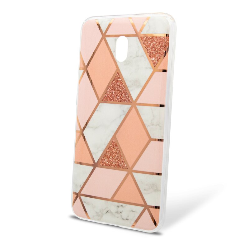Husa Xiaomi Redmi 8A Mobster Laser Marble Shockproof TPU - Pink