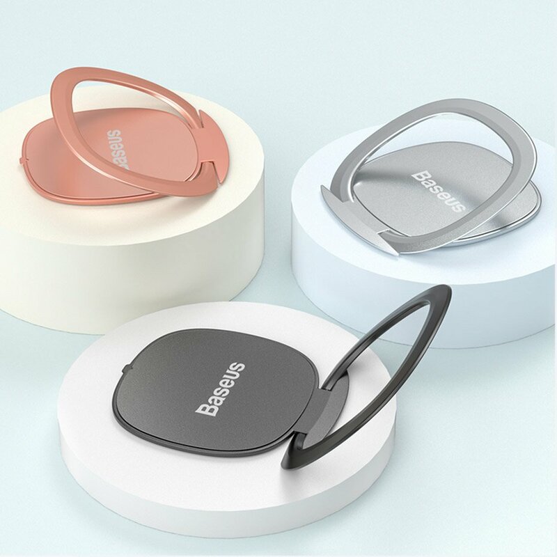 Suport inel pentru telefon, iRing Baseus, roz, SUYB-0R