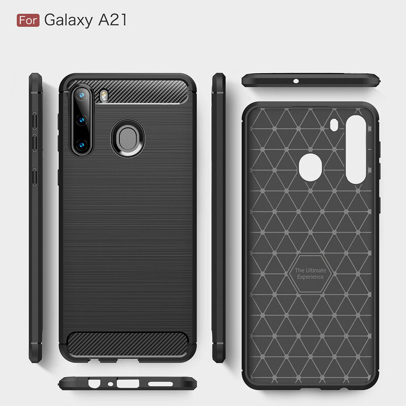 Husa Samsung Galaxy A21 Techsuit Carbon Silicone, negru