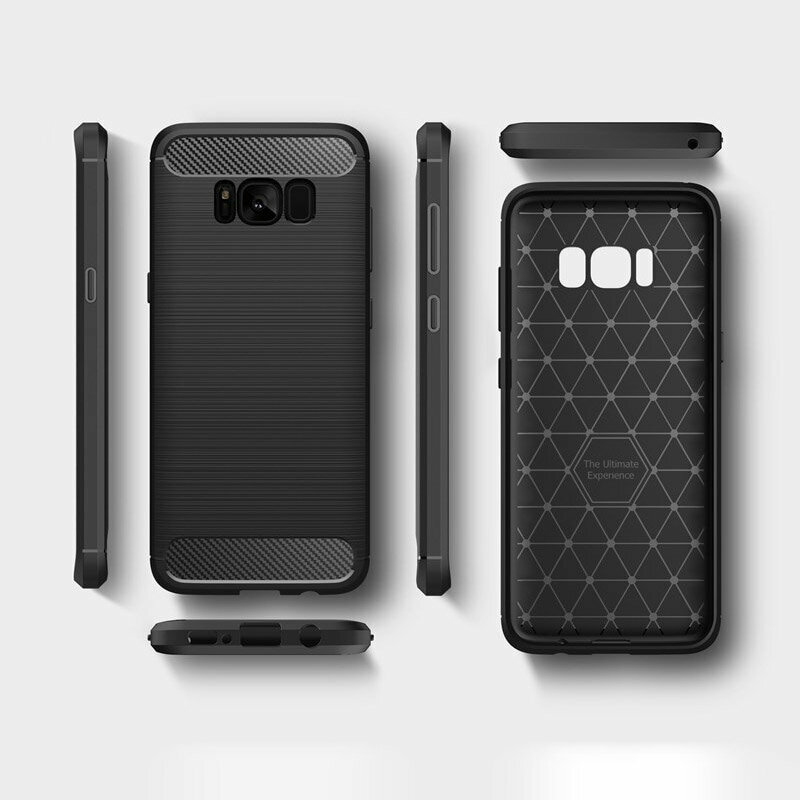 Husa Samsung Galaxy S8+, Galaxy S8 Plus Techsuit Carbon Silicone, negru