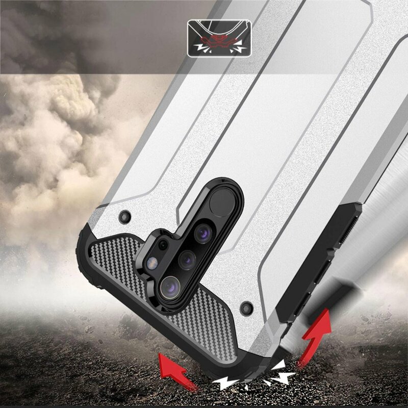 Husa Xiaomi Redmi Note 8 Pro Techsuit Hybrid Armor, argintiu
