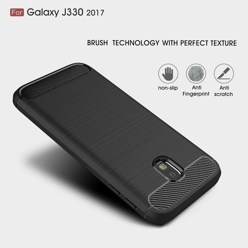 Husa Samsung Galaxy J3 2017 J330, Galaxy J3 Pro 2017 Techsuit Carbon Silicone, negru