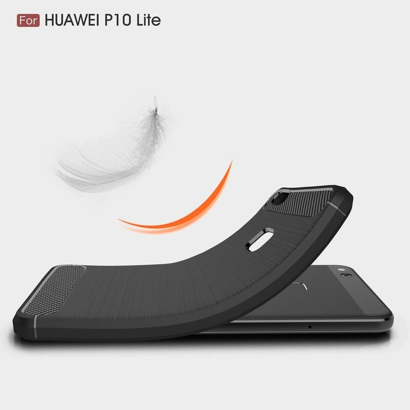 Husa Huawei P10 Lite Techsuit Carbon Silicone, negru